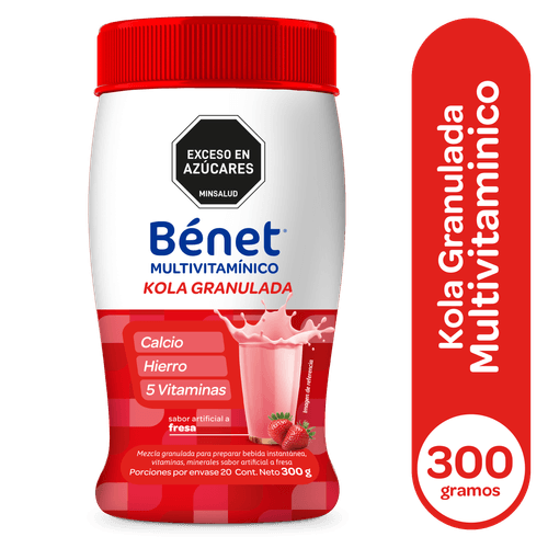 Kola Granulada Bénet Multivitamínico Sabor a Fresa